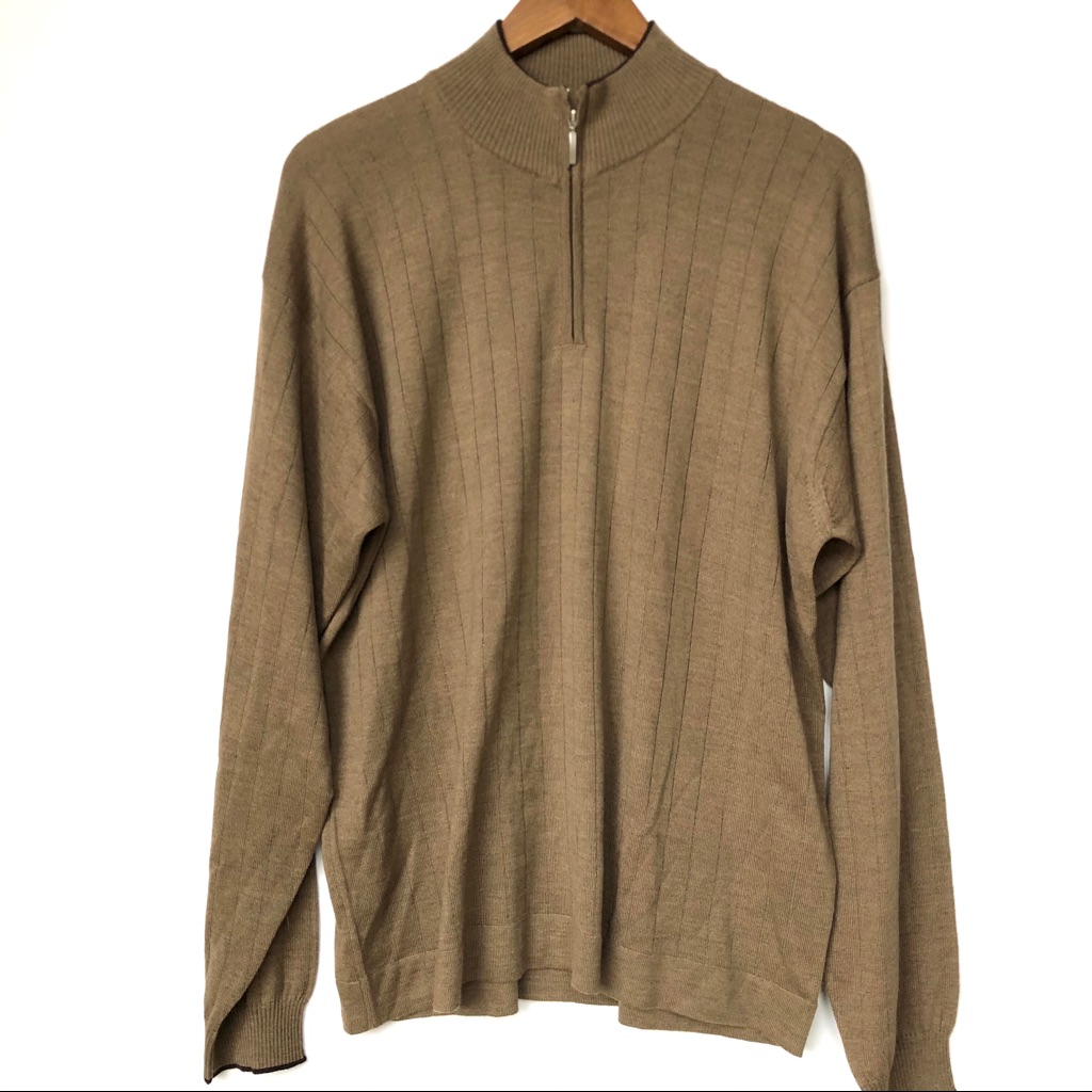 Toscano Merino Wool Blend 1/2 Zip Sweater
